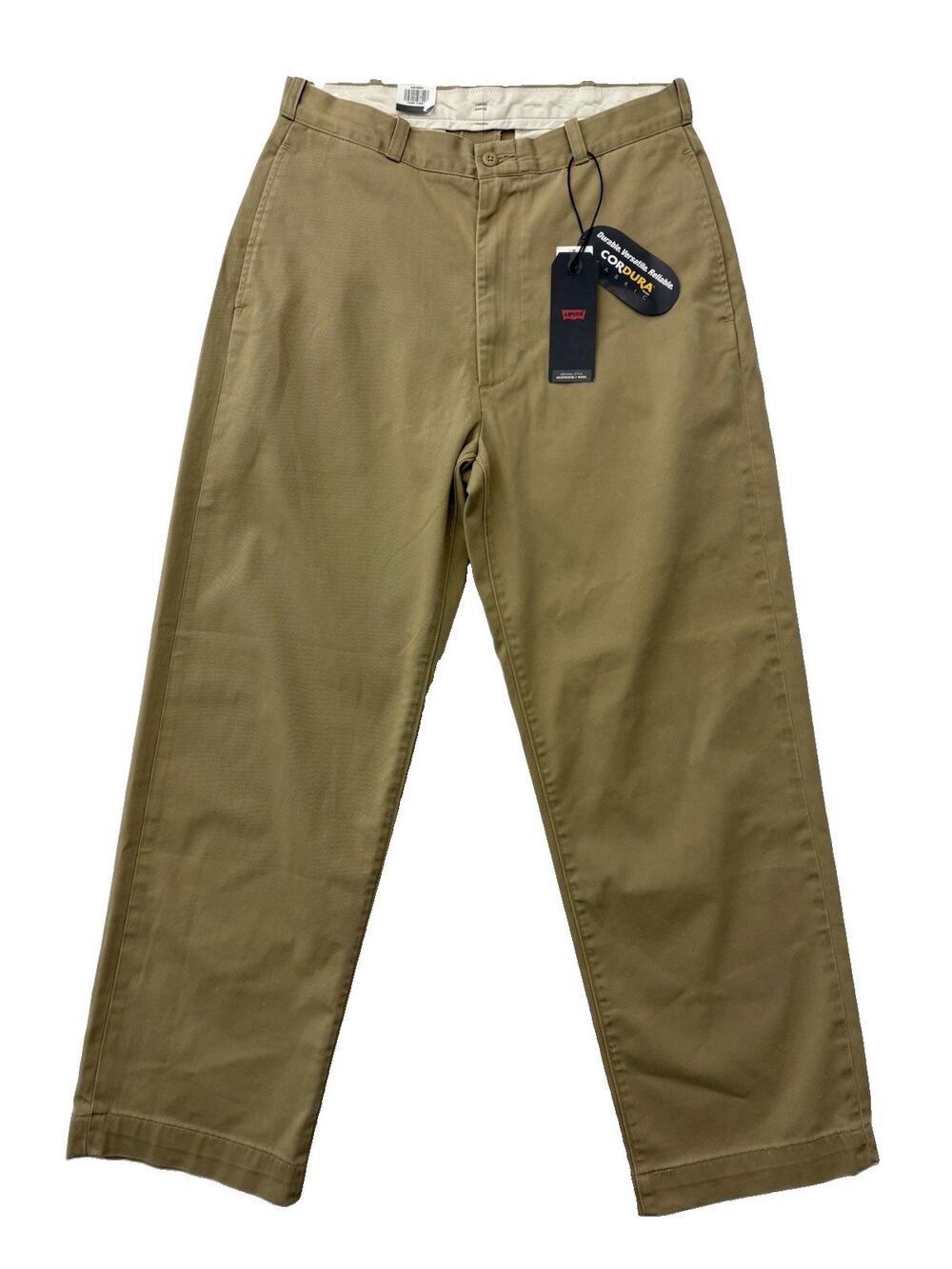Levi’s Loose Chinos Men’s 31 Khaki High Rise Wide Leg Pants Pocket Flap NWT $90